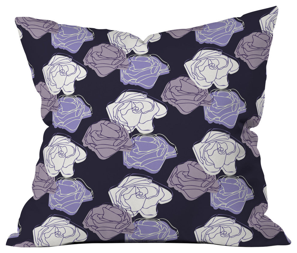 Morgan Kendall Lavender Roses Throw Pillow, 18"x18"