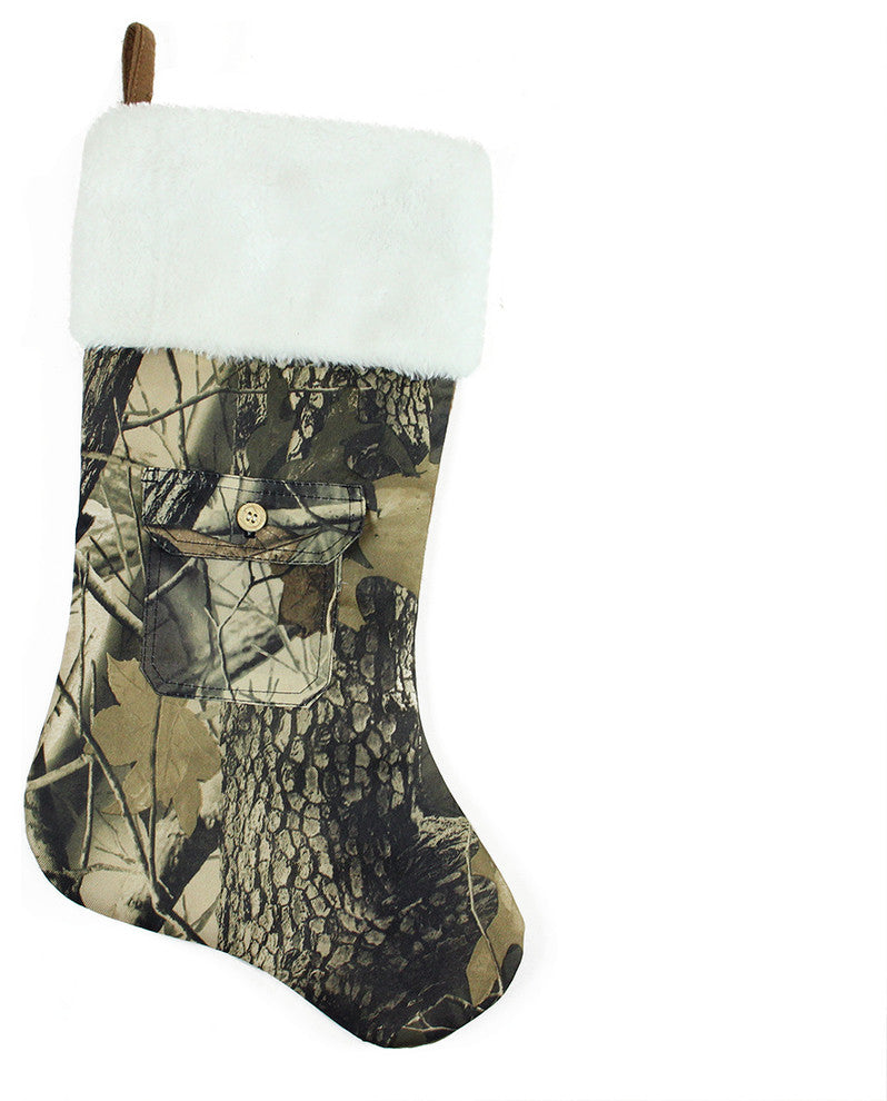 20.5" Tree Print Camouflage Christmas Stocking