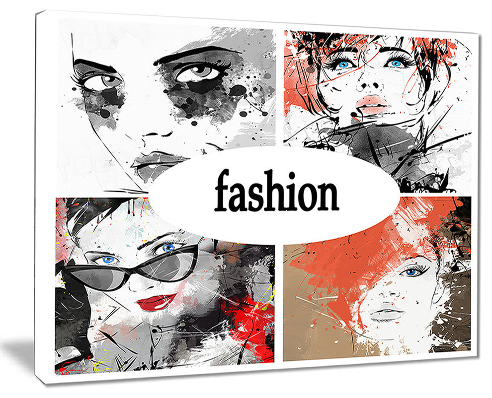 "Collage of Girls" Portrait Digital Art Canvas Print