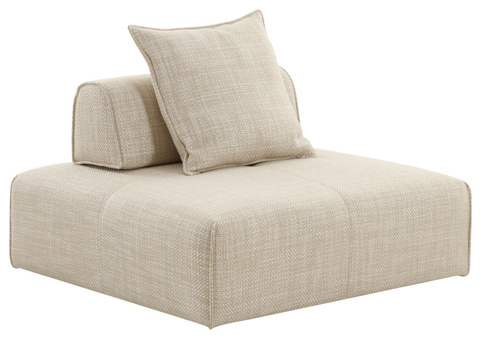 Divani Casa Mondo - Modern 2 Seat Modular Beige Fabric Sectional