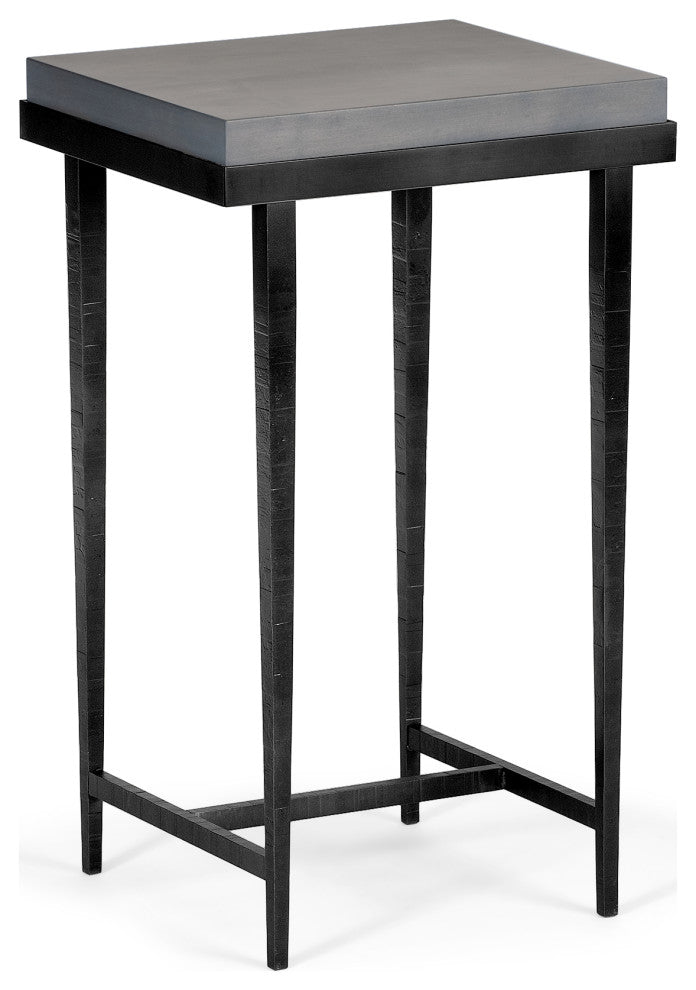 Wick Side Table, Black Finish, Maple Grey Accents