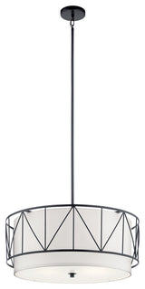 Kichler 52072BK Four Light Pendant, Black Finish