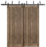 Sliding Closet Barn Bypass Doors 84 x 96 | Quadro 4111 Walnut |  8ft