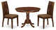 3Pc Dinette Set Includes Rounded Kitchen Table, Two Seat Dining Chairs, Mahogany