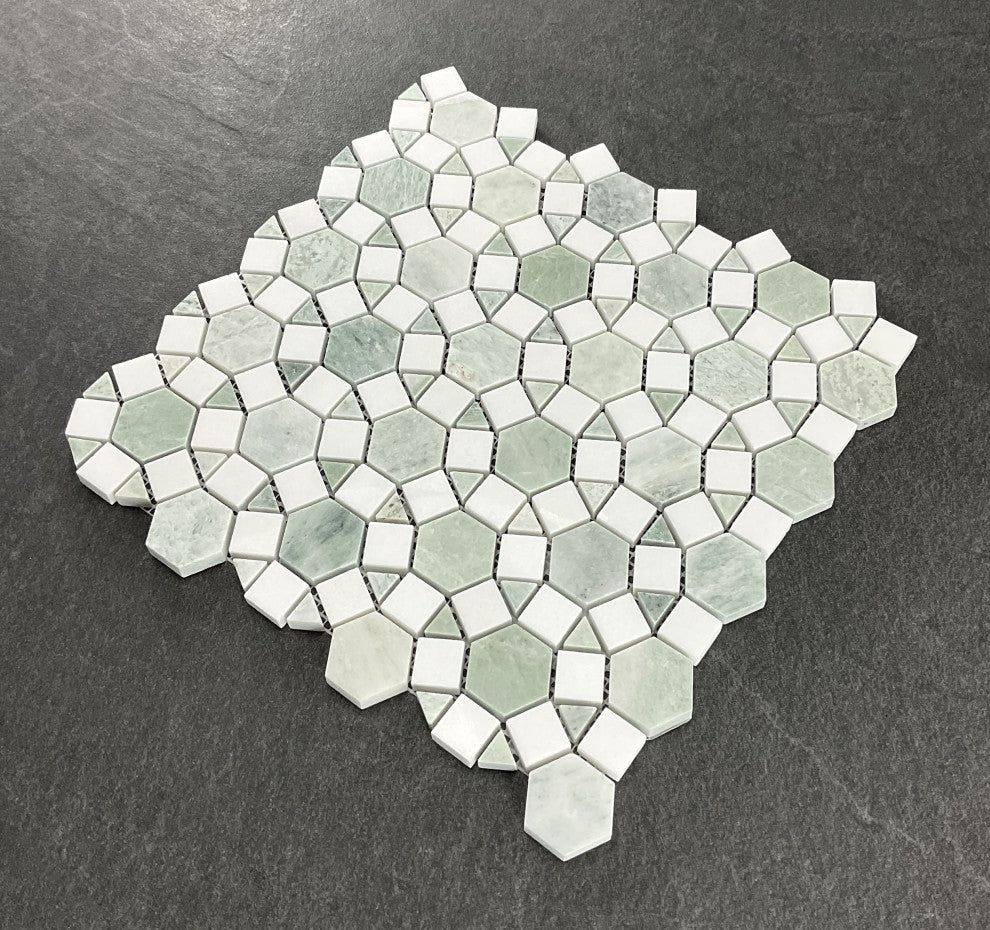 10-Pieces of 3.25" x 12.75" Marble Novelty Mosaic Wall & Floor Tile