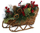 18" Christmas Sleigh With Pinecones & Berries Artificial Christmas Arrangement