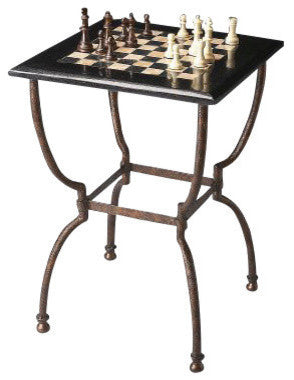 Butler Fossil Stone Game Table, Metalworks