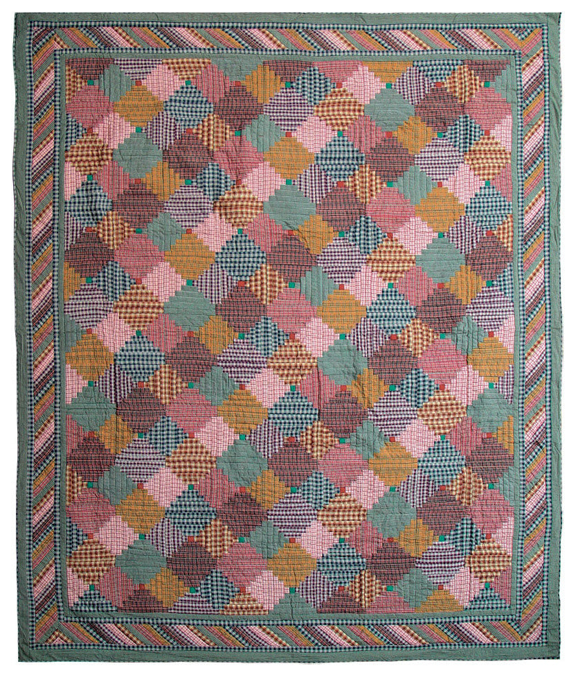 Harvest Log Cabin Quilt Queen 85"X95"