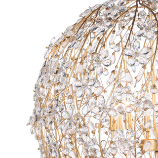 Modern Luxury Floral Globe Sphere Crystal Chandelier, 8-Light