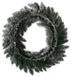 24"D Pre-Lit Snow Flocked Christmas Wreath With Warm White LED Light