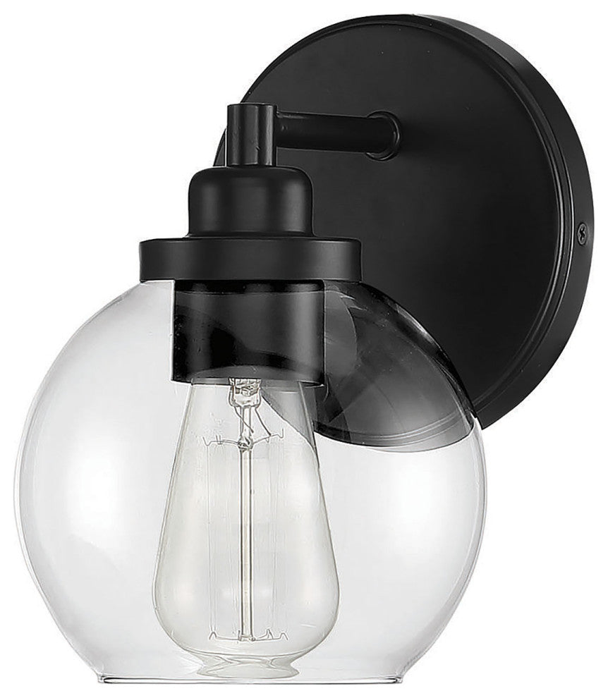 Carson Matte Black, 1-Light Sconce