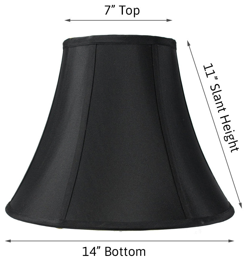 With Lining Bell Premium Lampshade 7"x14"x11", Black