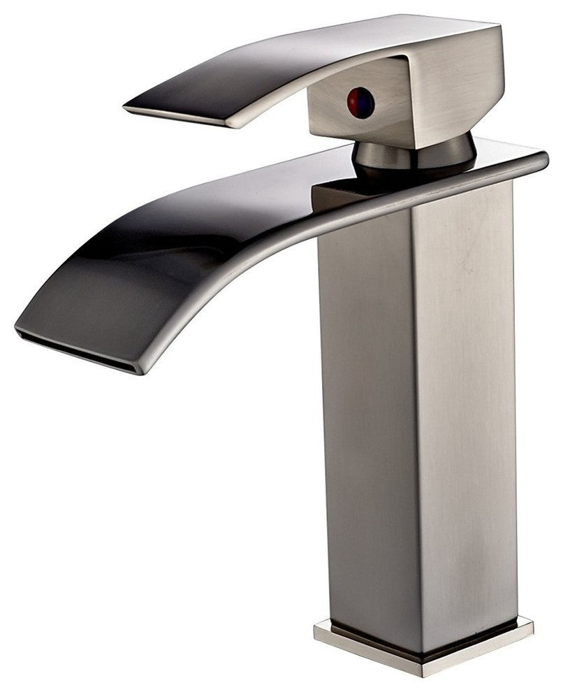 Paita Deck Mounted Single Handle Bathroom Sink Faucet, Brushed Nickel