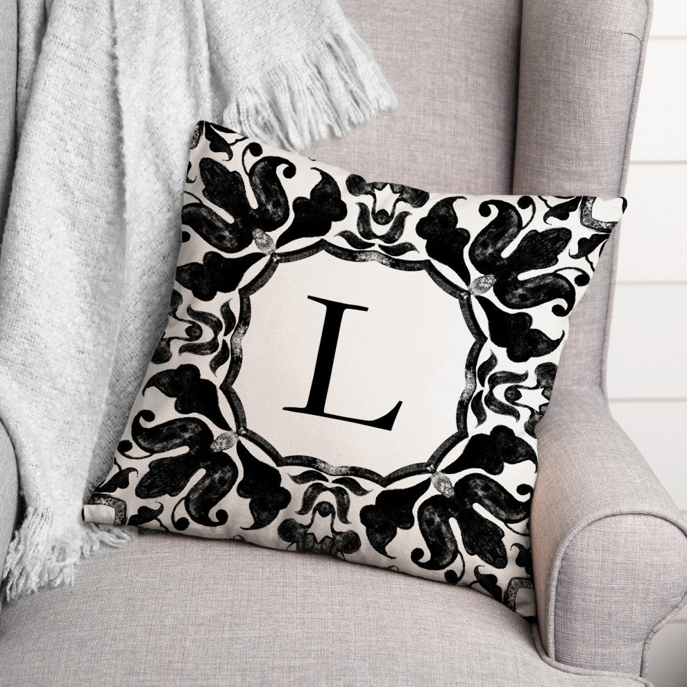 L Monogram 18x18 Indoor / Outdoor Pillow
