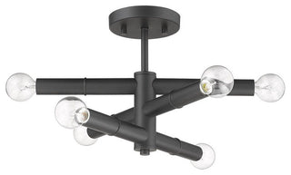 6 Light Modern Ceiling Light in Matte Black