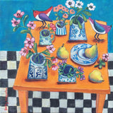 "This Table Has the Blues" Painting Print on Wrapped Canvas