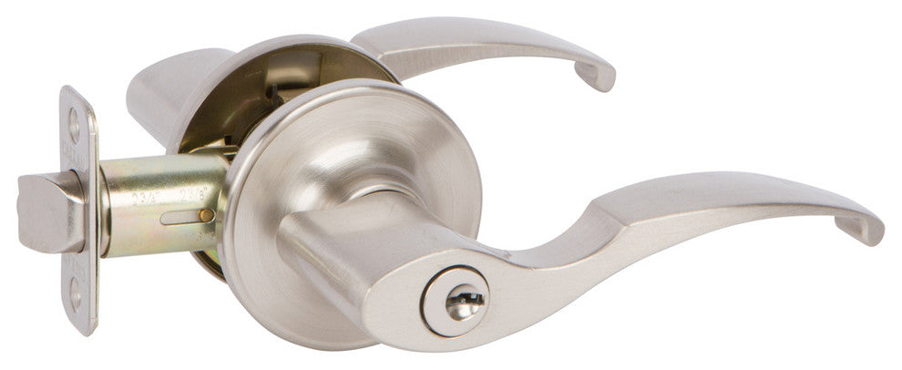 Callan Kendall Keyed Entry Lever Set, Satin Nickel