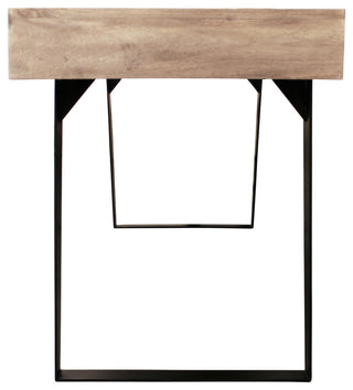 Sloane Solid Wood 3 Drawer Desk with Cast Iron Legs in Gray