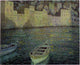 Henri Le Sidaner Houses by the Port in a full moon Gallery Wrapped Canvas Print