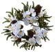 22" Phalaenopsis and Pine Wreath, White