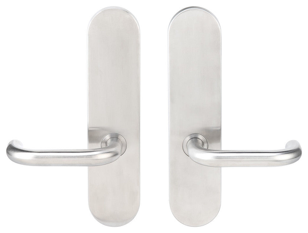 Munich Lever, Full Dummy Tubular Pair, Left Hand, Satin Stainless Steel