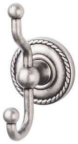 Top Knobs ED2F Edwardian Bath Double Robe Hook - Antique Pewter