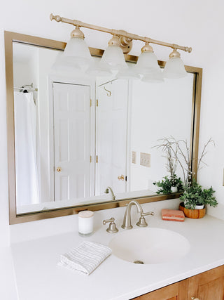Ellis Framed Wall Mirror, Champagne Gold, 36"x24"