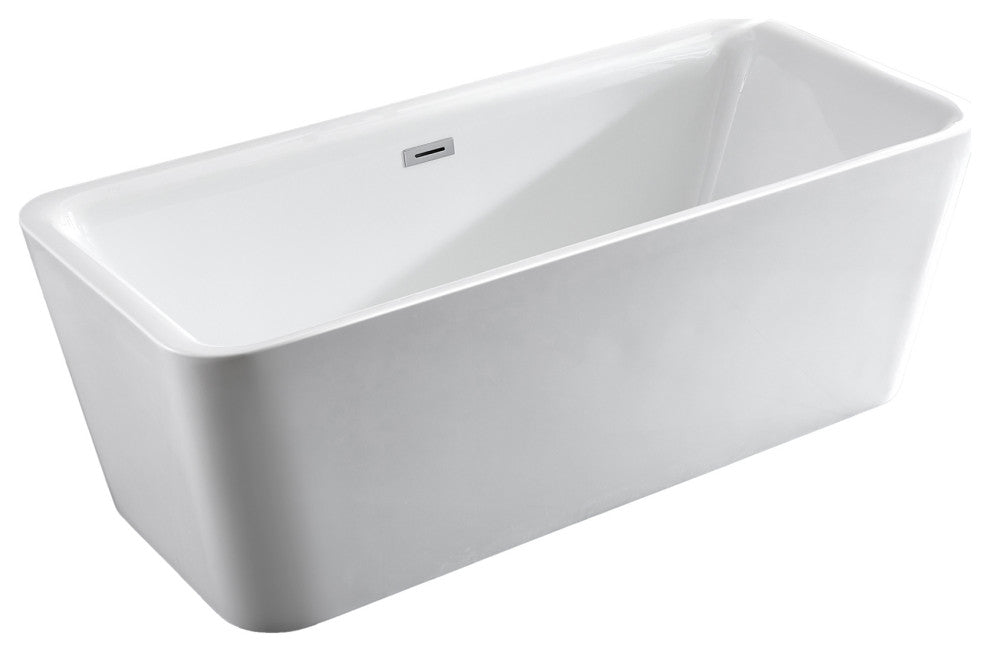 69" Freestanding Acrylic Bathtub in Glossy White