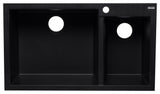 ALFI AB3319DI-BLA Black 34" Double Bowl Drop In Granite Composite Kitchen Sink