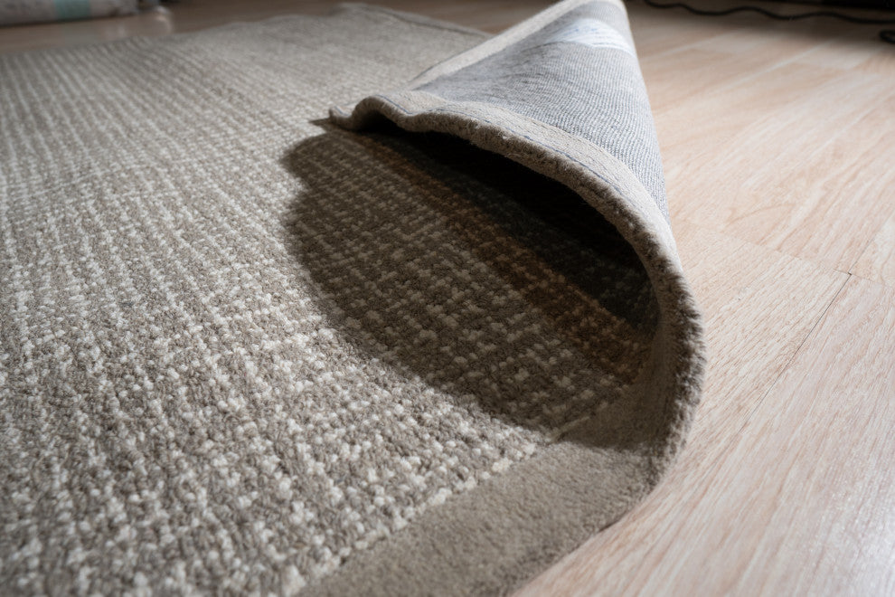 EORC Brown Hand-Tufted Wool Timothy Rug 8'9x11'9