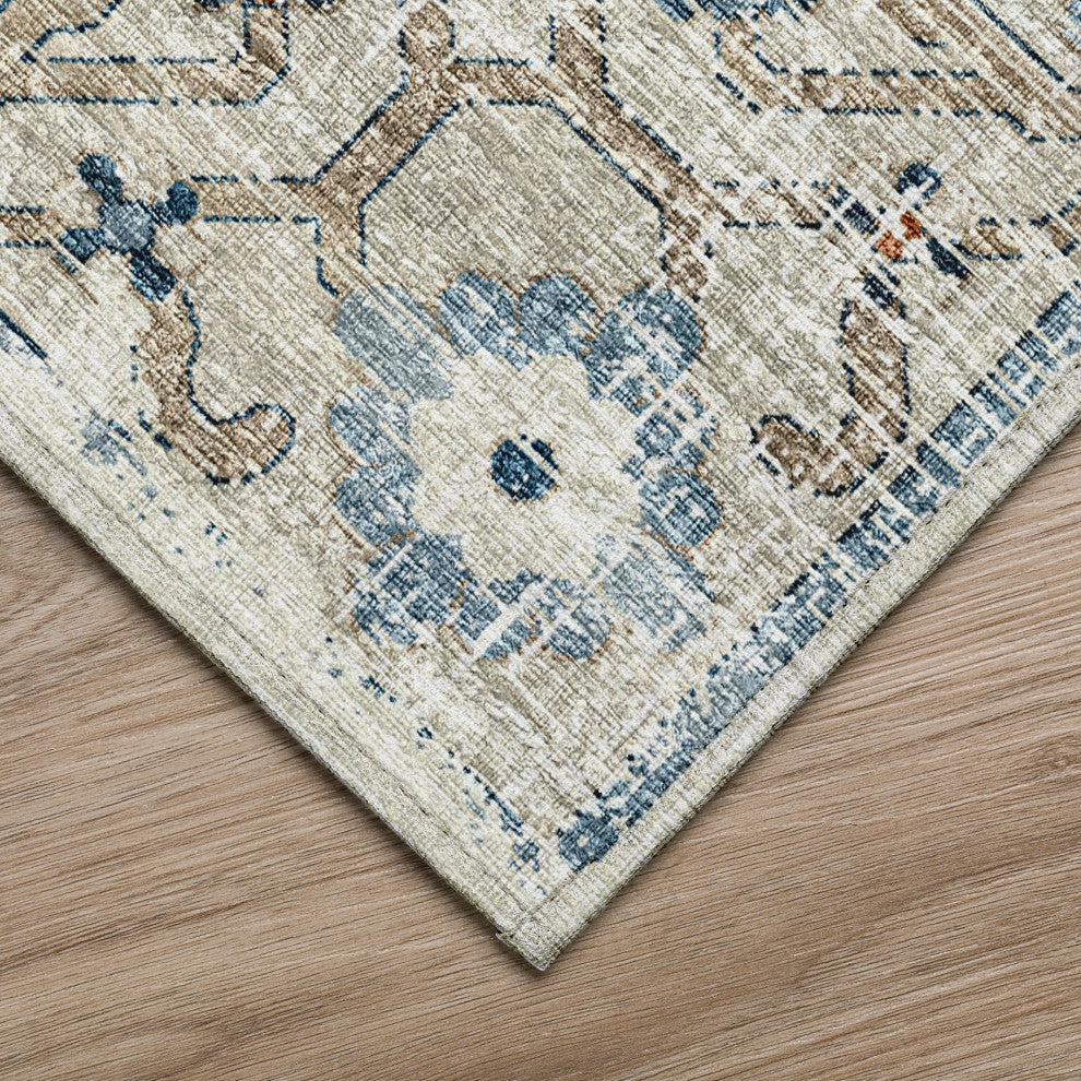 Indoor/Outdoor Marbella MB1 Ivory Machine Washable 10' x 14' Rug
