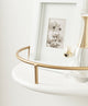 Camryn Semi Circle Shelf Set, White/Gold, 2 Piece