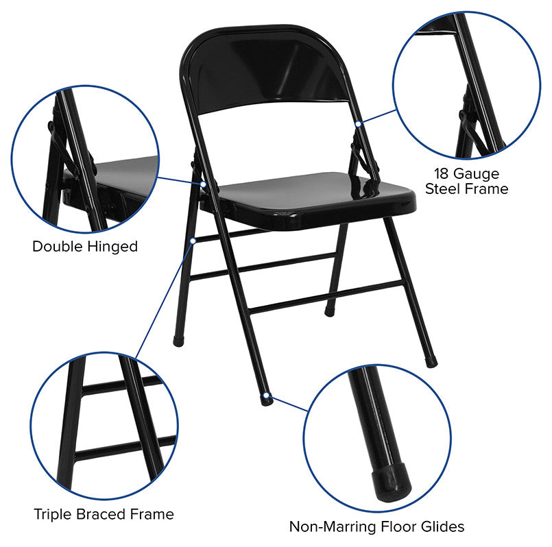 Black Metal Folding Chair