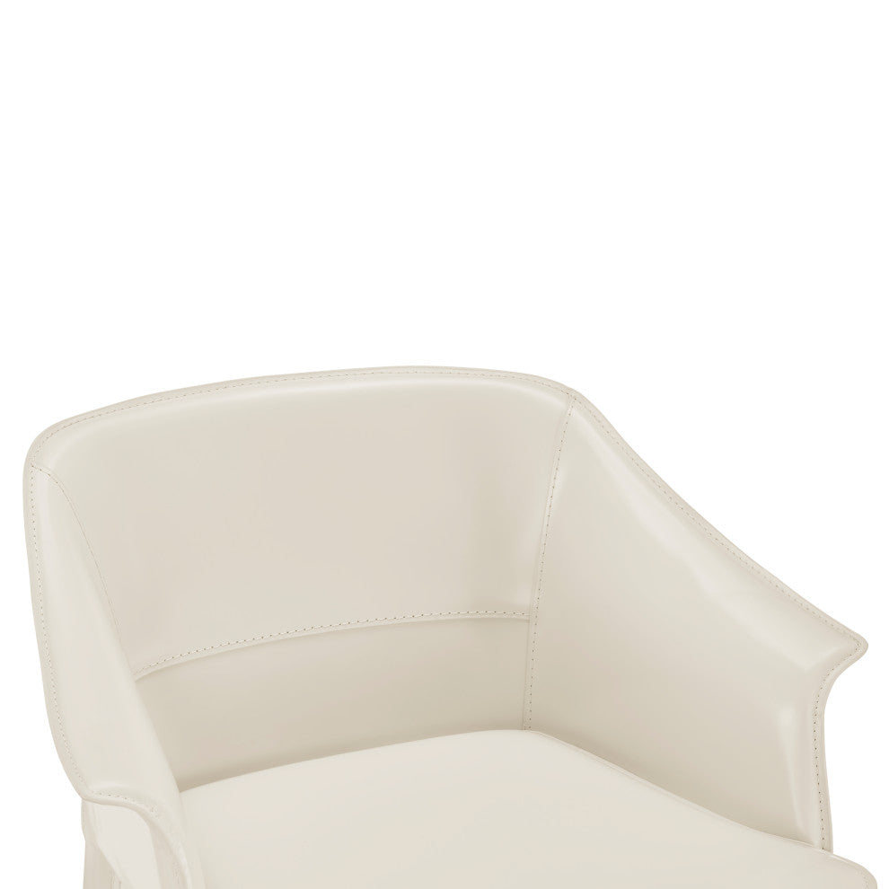 Callie Recycled Leather Counter Stool, Vanilla