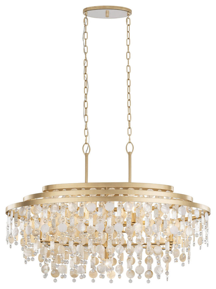 Kalani 9-Lt Linear Pendant - French Gold