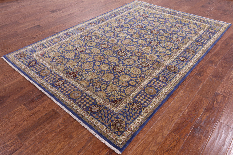 6' 2" X 9' 2" Persian Tabriz Hand-Knotted Wool Rug Q6156