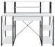 Wooden Writing Desk With Open Shelves, White