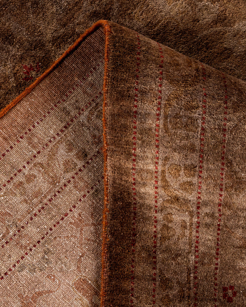 Fine Vibrance, One-of-a-Kind Hand-Knotted Area Rug Brown, 9' 1" x 12' 3"