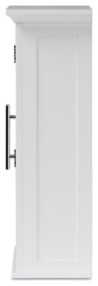 Turner White Finished Wood 2-Door Bathroom Wall Storage Cabinet