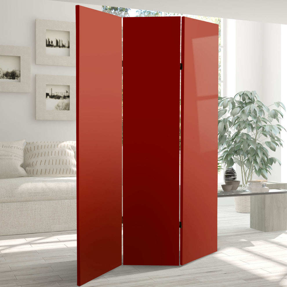 6' Tall Double Sided Antique Red Canvas Room Divider