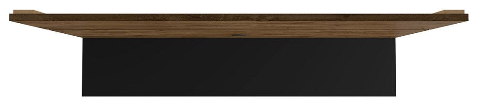 Vernon 62.99 Floating Entertainment Center in Rustic Brown and Black