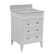 Eleanor 24" Bathroom Vanity, White, Carrara Marble
