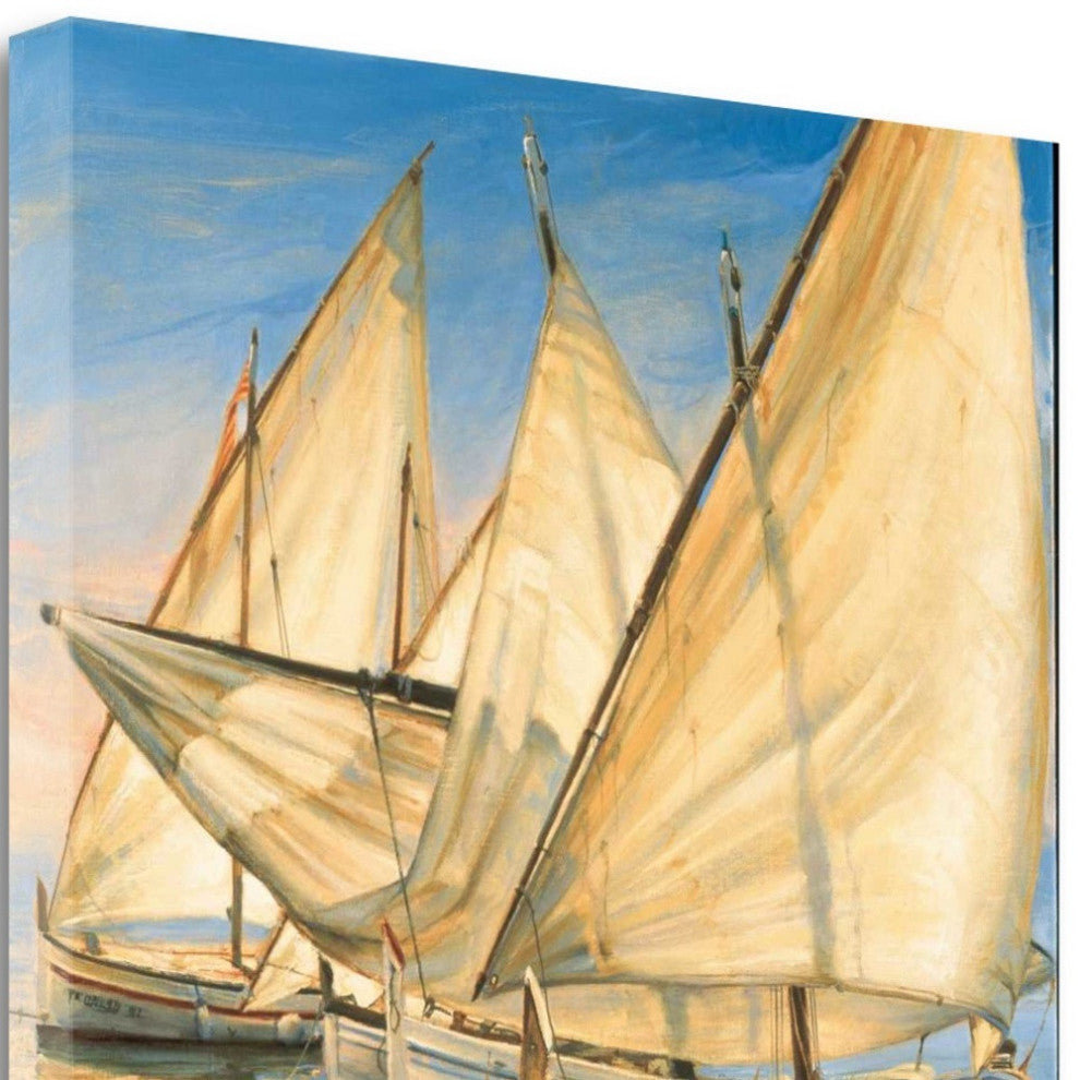 28" Series of Boats With Lateen Sails Giclee Wrap Canvas Wall Art