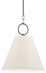 Altamont, One Light 18-inch Pendant, Distressed Bronze Finish, Parchment Shade