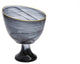 Black Alabaster Footed Candly Bowl with Gold Trim