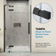 Tampa Alcove Frameless Pivot Hinge Shower Door Kit With Base Pan, Black, 48x32"