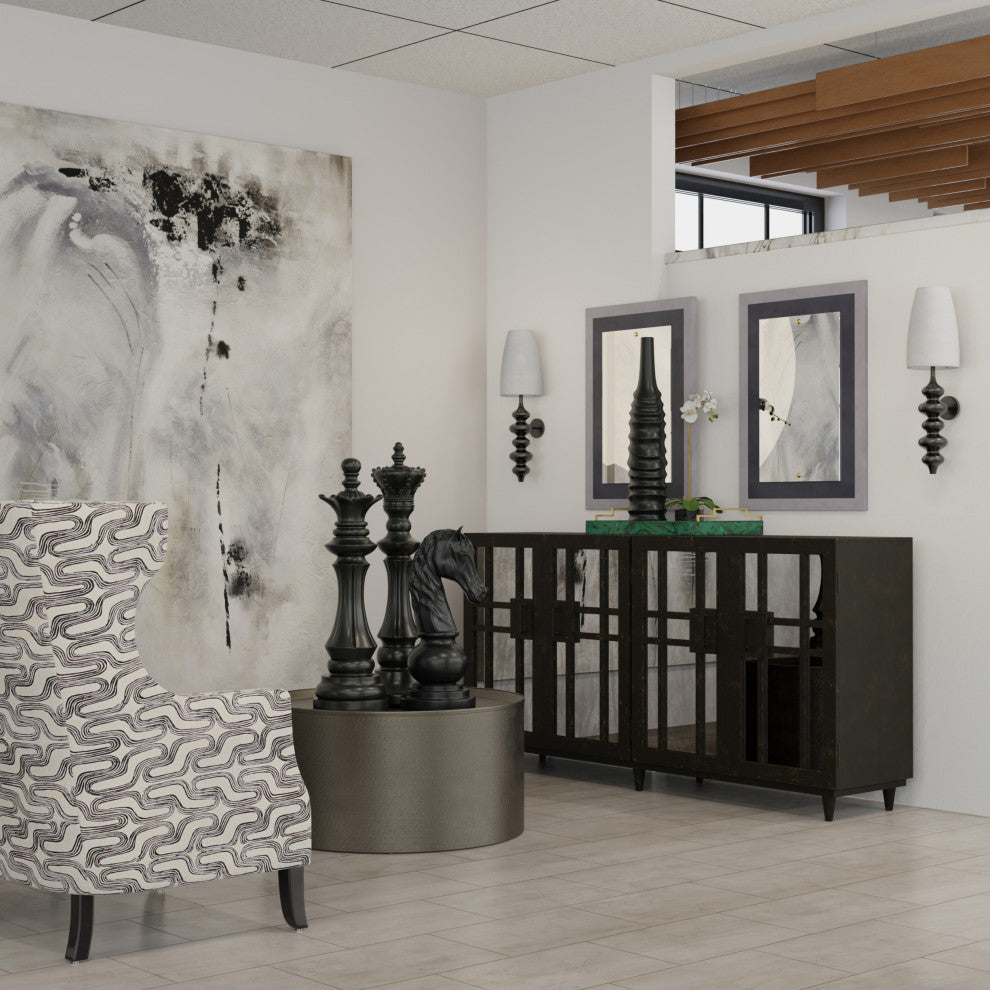 Rourke Sideboard Four Mirrored Doors Mango Wood