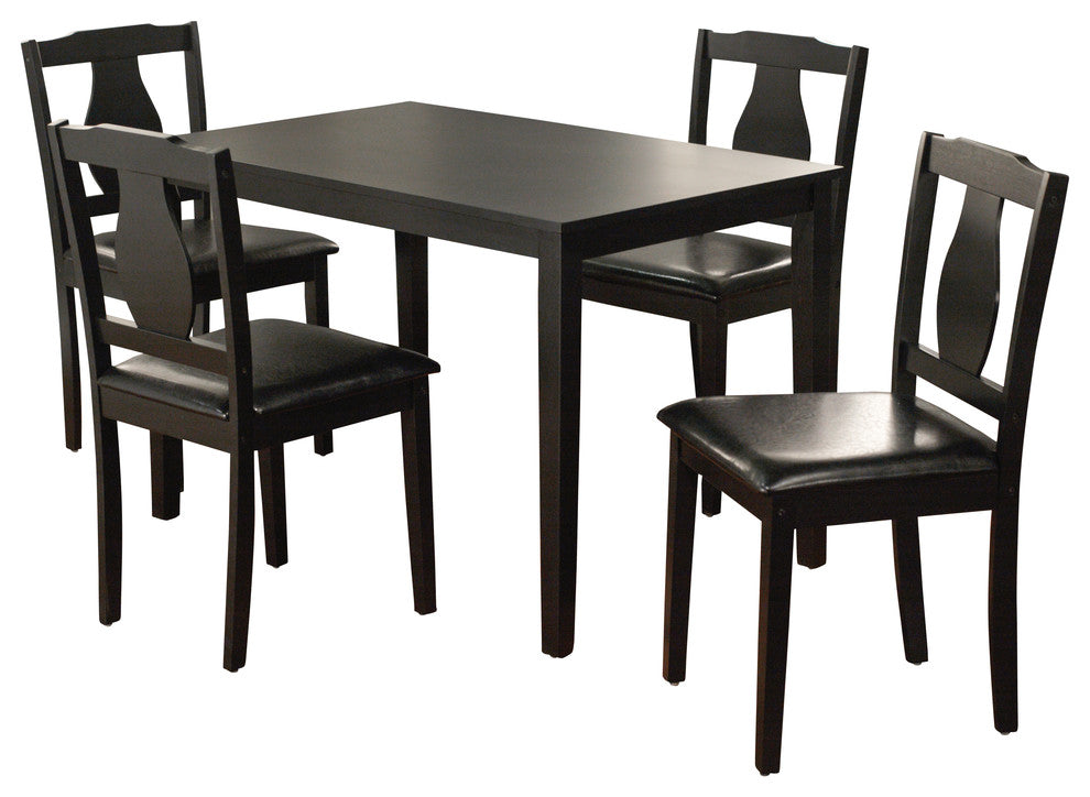 Kaylee 5 Piece Dining Set, Black