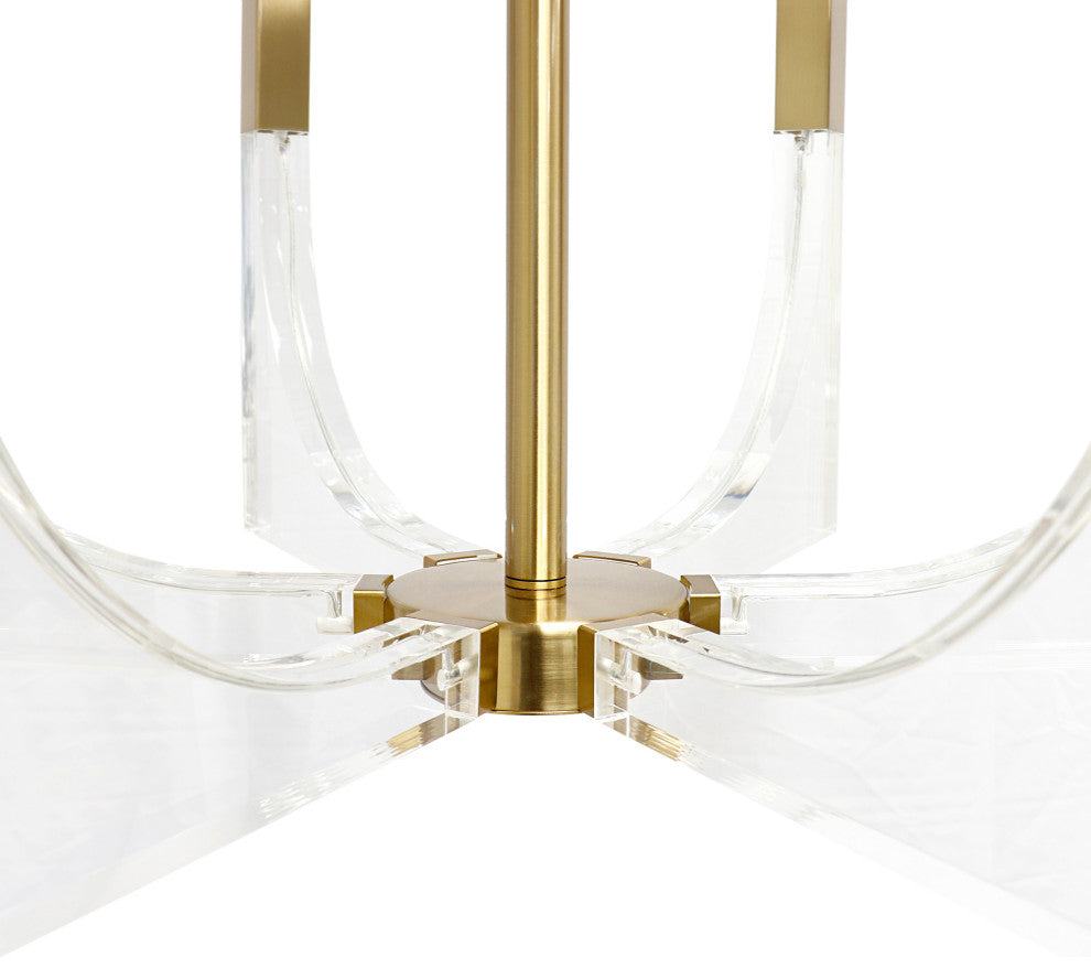 6-Light Omeara Candle Style Chandelier Light, White and Gold