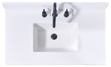 Andalo Engineered Stone Vanity Top, Snow White With White Sink, 37"